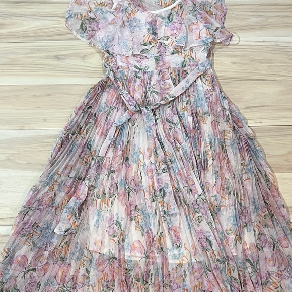 Anthropologie Easel Ruffle Chiffon Floral layered Tie Wrap Dress Size Large. NWT - Picture 2 of 15